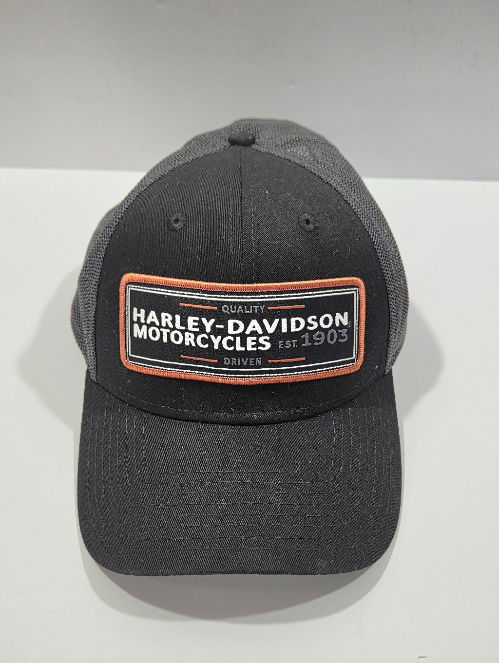 Harley-Davidson New Era Mesh Cap Hat Size L/Xl Black Pre-Owned